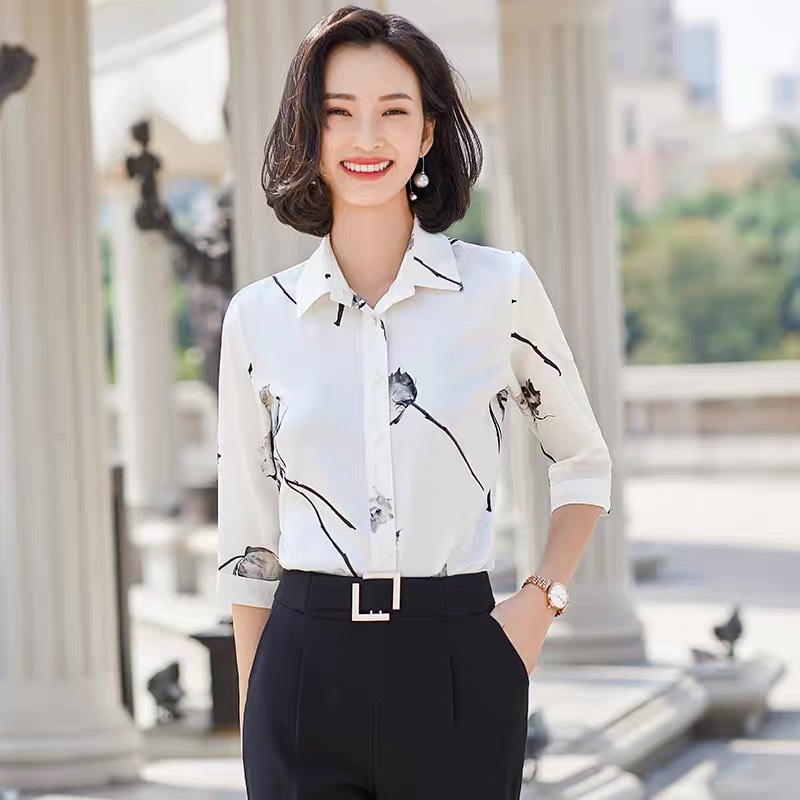 Áo sơ mi nữ công sở tay dài đẹp phong cách trẻ Hàn Quốc 4YOUNG A26
