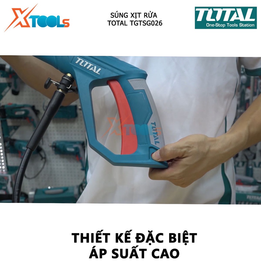 Súng xịt rửa TOTAL TGTSG026 súng phun nước Chất liệu nhựa, chịu lực và chịu nhiệt tốt, tương thích với model của Total