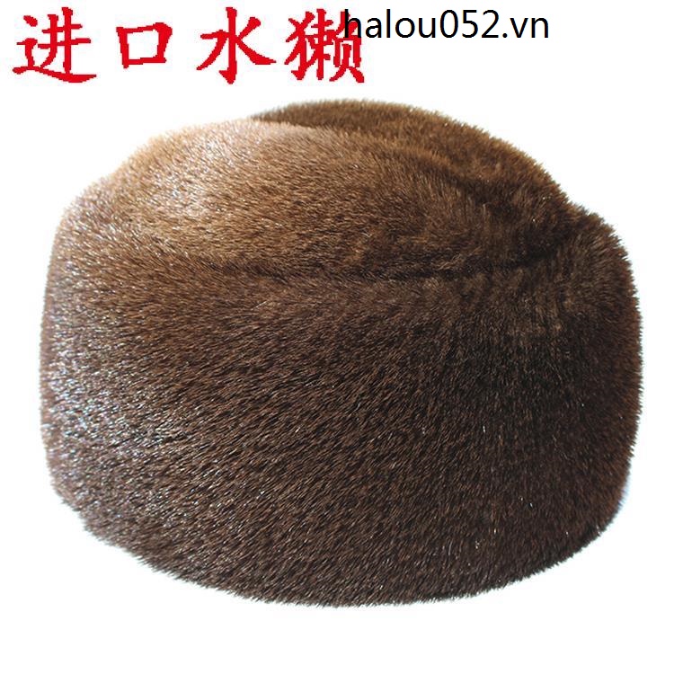 Mũ Da Phối Lông Chồn Thời Trang Mùa Đông Dành Cho Nam Giới Độ Tuổi Trung Niên