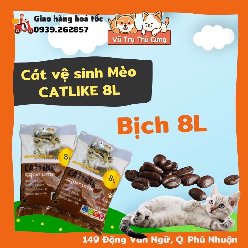 Cát vệ sinh cho mèo Cat Like 8L, vón cục, khử mùi hiệu quả