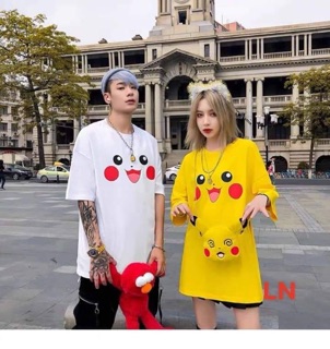 Áo đôi cộc tay pikachu (Set 2 chiếc) siêu đẹp