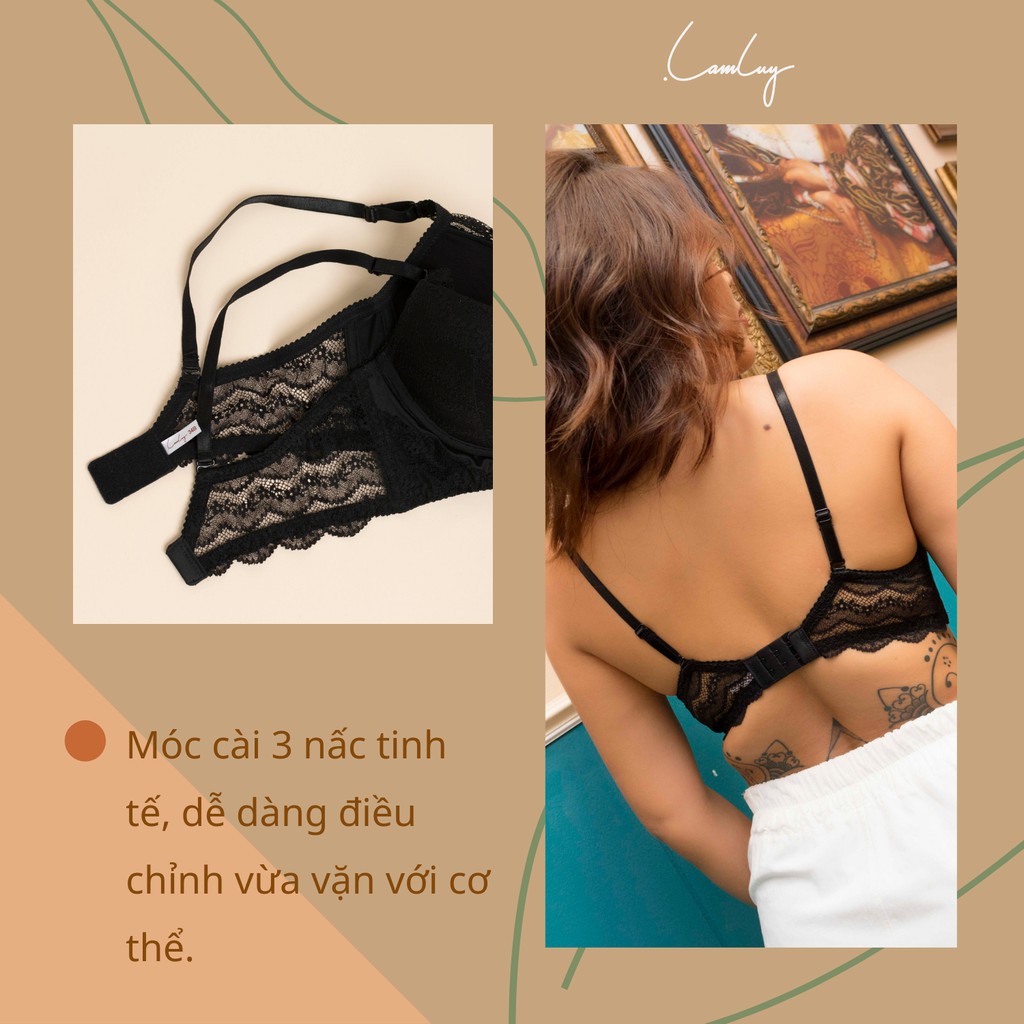 Áo ngực không gọng Lamluy Bra Ren Đen V2 nâng ngực tốt | BigBuy360 - bigbuy360.vn