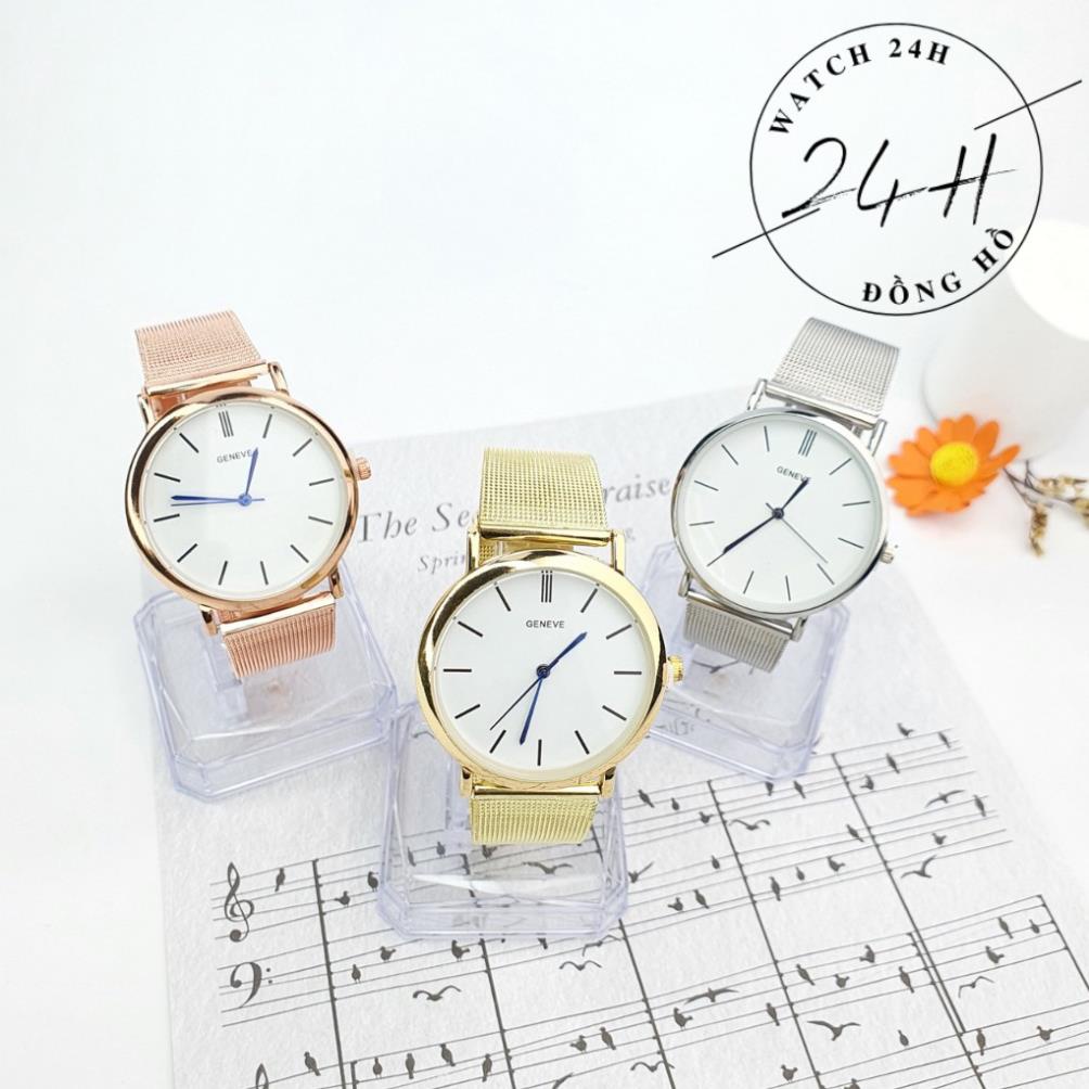 Đồng Hồ nữ dây kim loại GENEVE ; mặt kính chống trầy; dây đeo sang trong cho các nàng