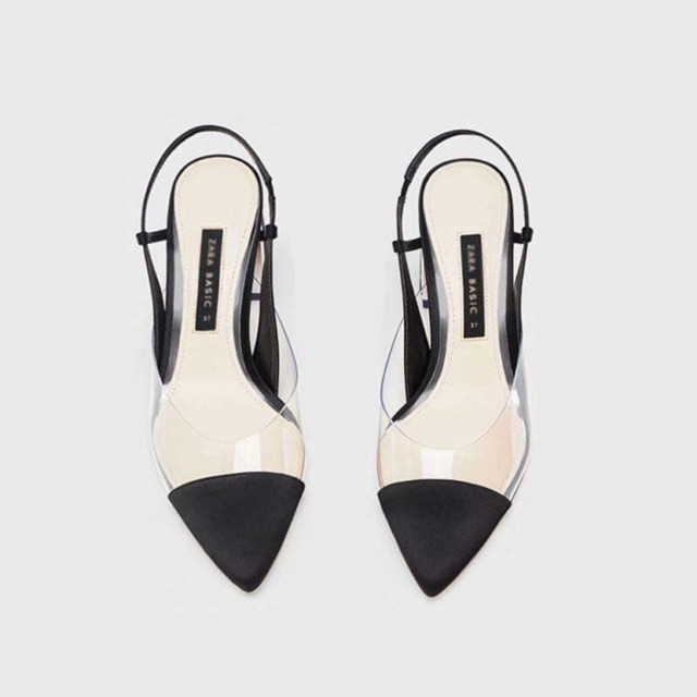 Guốc phối trong suốt zara