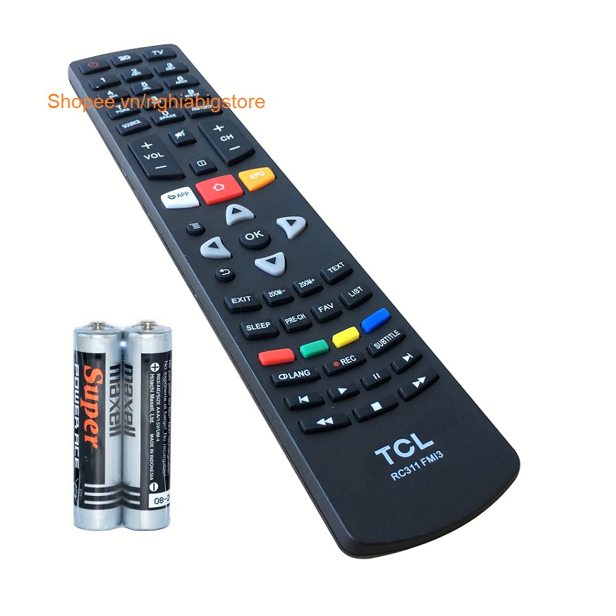 Remote Điều Khiển Smart TV, Internet Tivi TCL RC311FM13 (Kèm Pin AAA Maxell)