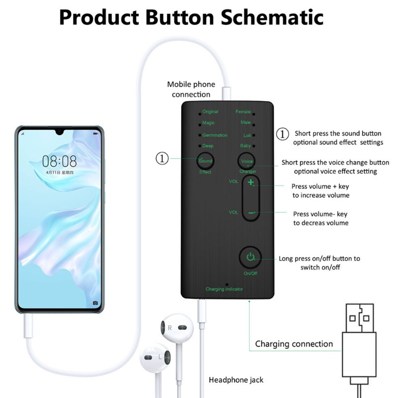 Micro Hiệu Ứng Giọng Nói Với 7 Màu Khác Nhau Cho Ngày Halloween