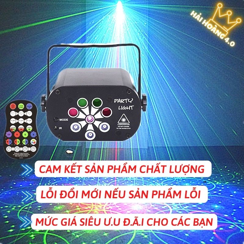Đèn chiếu laser phòng bay cảm ứng nhạc - Đèn led sân khấu vũ trường karaoke hàng nhập cao cấp