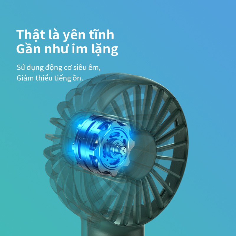 Quạt Mini JISULIFE Cầm Tay 2000 Mah Tiện Dụng
