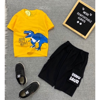 Mcbb 24-49 kg 100% cotton set đồ bộ bé trai áo thun cộc tay quần đùi shorts áo phông quần áo bé trai