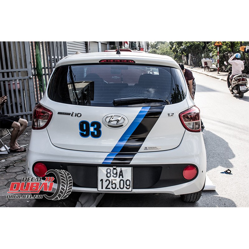 Tem Dán Sườn + Cốp Sau Xe i10 Phong Cách Thể Thao AMG