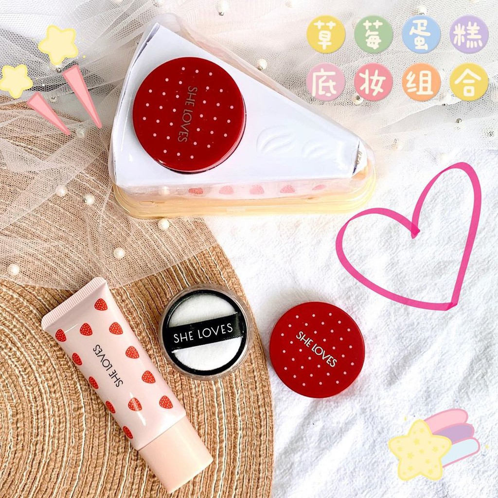 Set kem nền + phấn phủ She loves