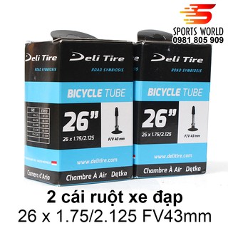 Ruột xe đạp 26x1.75/2.125 van xe đạp dài 43mm deli-tire