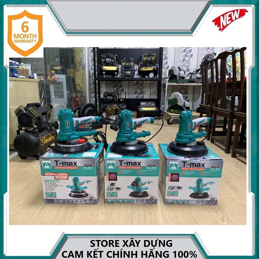 MÁY CHÀ NHÁM TƯỜNG ĐÈN CHÙM 950W 180MM T-MAX DS-180B- HÀNG CHÍNH HÃNG
