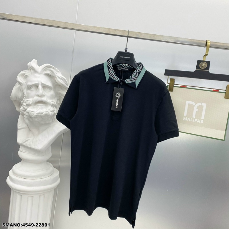 Polo Versacee cổ thêu hoạ tiết - Áo phông nam cổ bẻ cao cấp