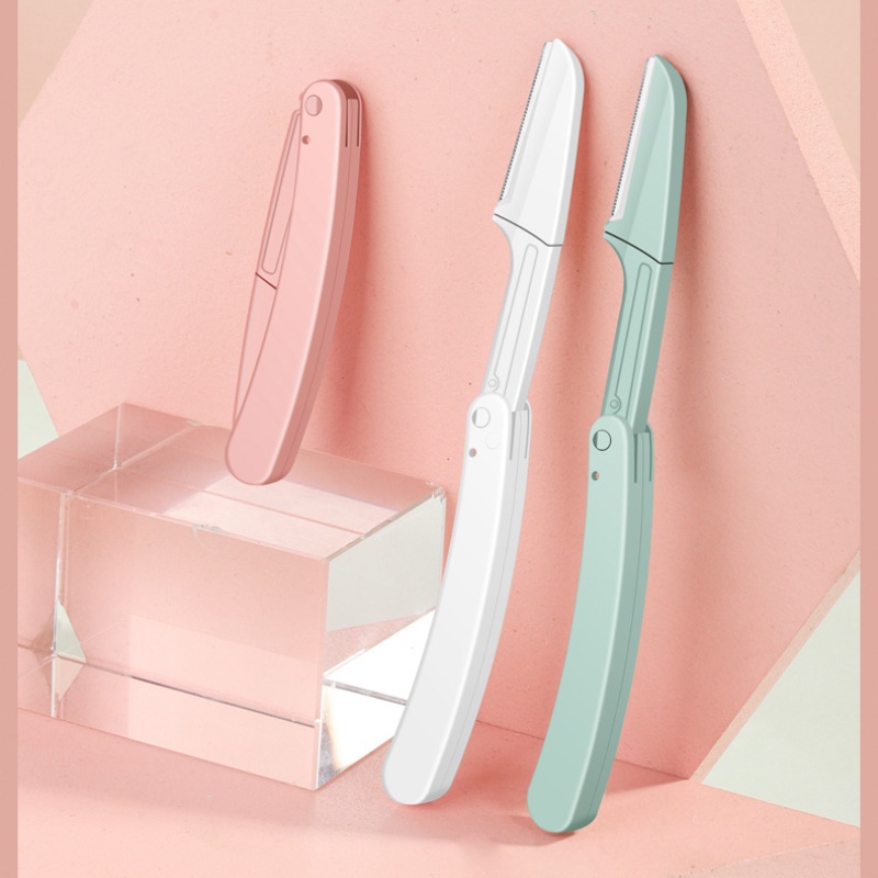 Bộ 3 dao tỉa lông mày Waterbeline chống trầy xước gập gọn được an toàn có hộp đi kèm