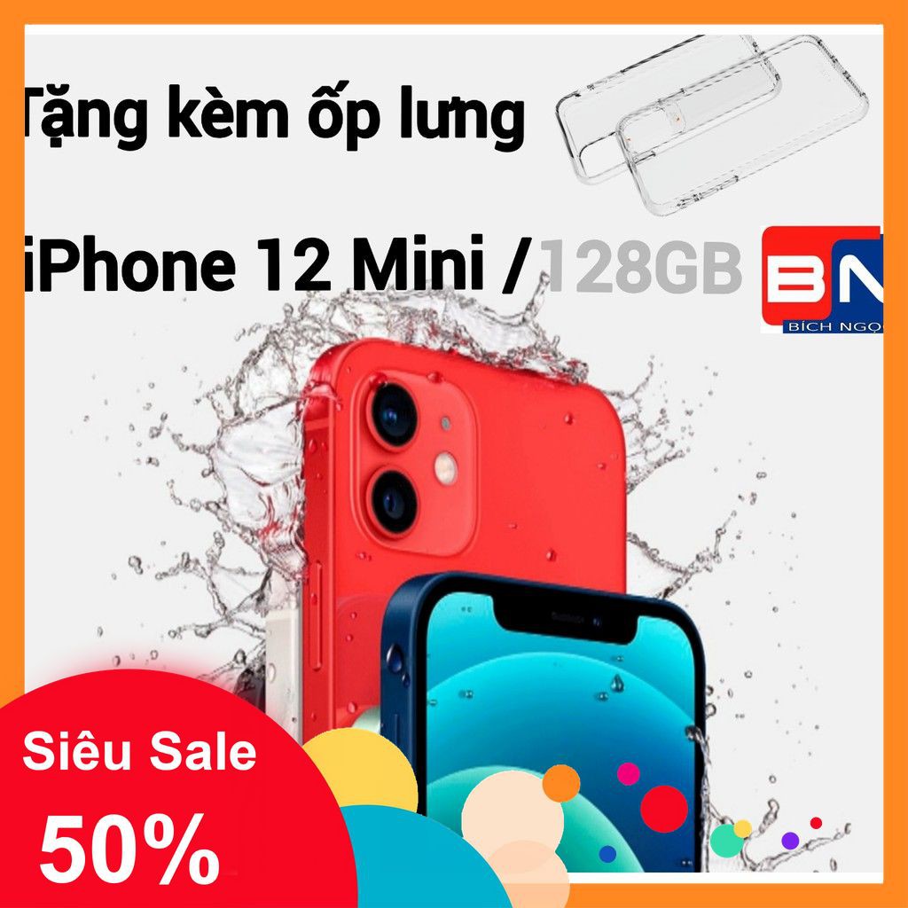 Combo Điện thoại Apple iPhone 12 MINI bản 128GB - Hàng new 100% chưa kích hoạt + Ốp lưng silicon chống va đập