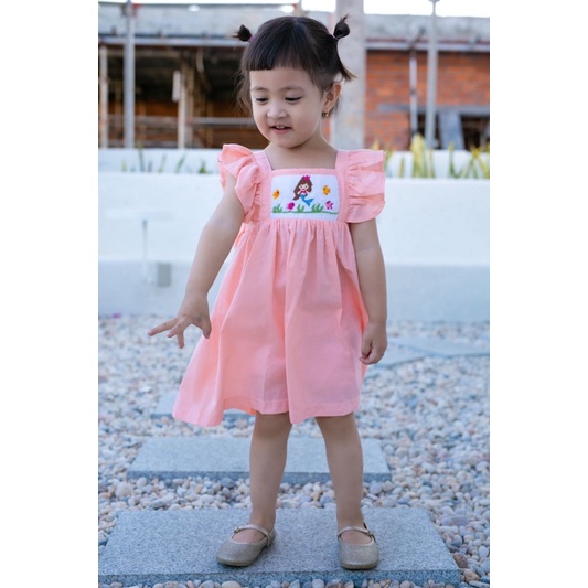 ĐẦM SMOCK ĐÔI MẸ VÀ BÉ NÀNG TIÊN CÁ