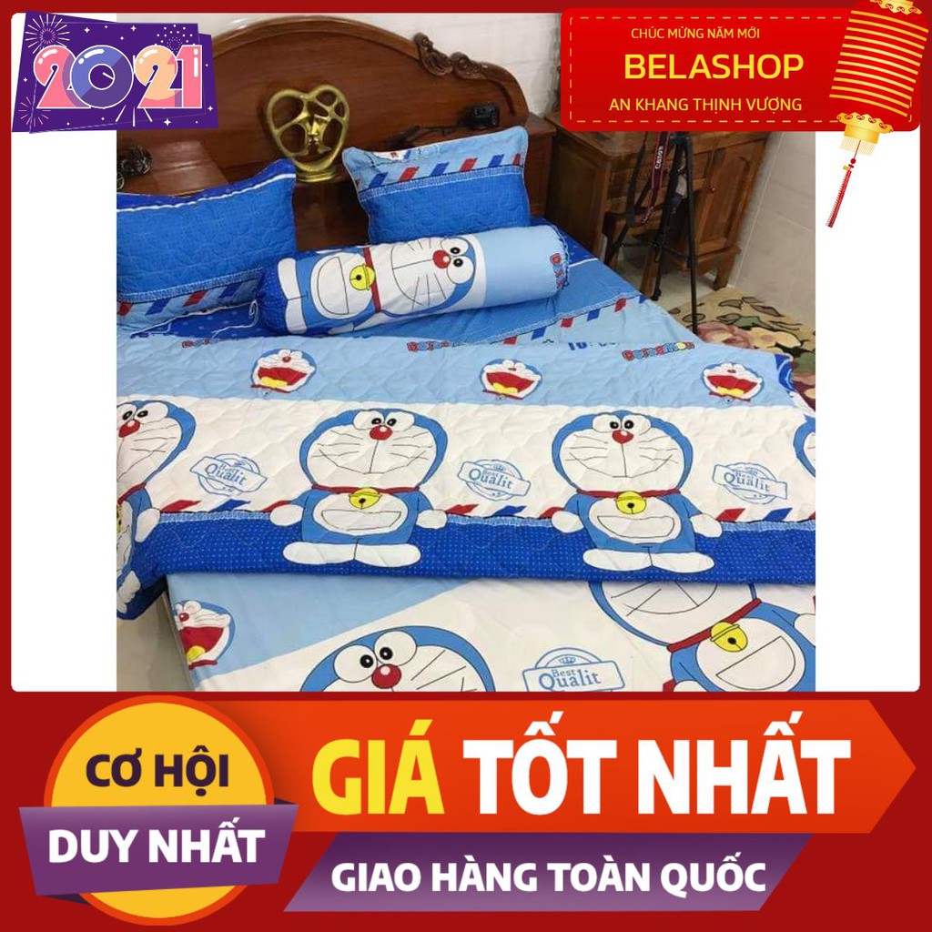 Xả kho Ga bọc đệm cotton poly 2m2 doremon