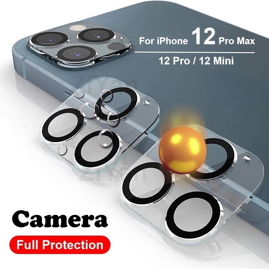 Cường lực Camera for iPhone15Pro Max/14Pro Max / 13/ 13 Pro/ 13 Pro Max/ 12/12 Pro/12 Pro Max/ 12 Mini /11 Pro Max 3D đế Vàng, chống phản chiếu cam