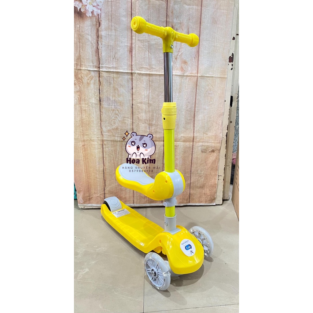 Xe Scooter, Xe Trượt Cho Bé Bánh Có Đèn ,Có Nhạc, có ghế 3in1 hkm Enfa SP ko kèm pin + quà tặng