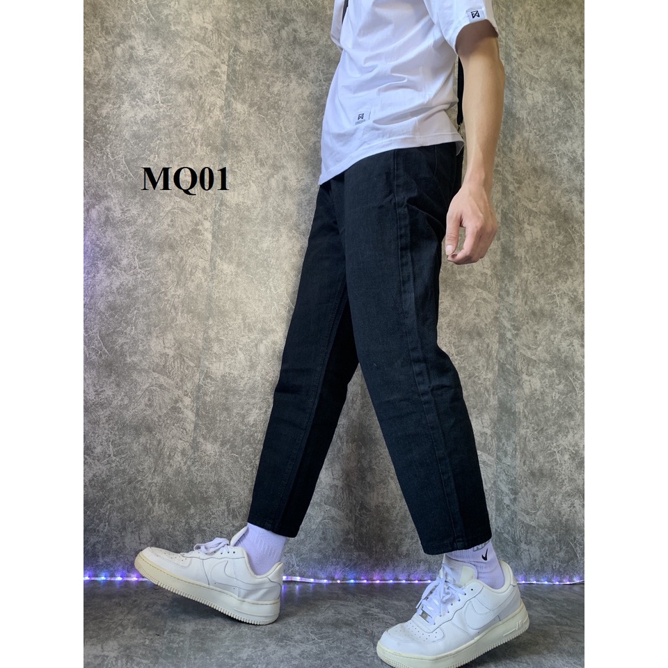 Quần baggy nam nữ đen rách gối , quần jeans ống rộng , dáng xuông , không phai màu phong cách Hàn Quốc | BigBuy360 - bigbuy360.vn