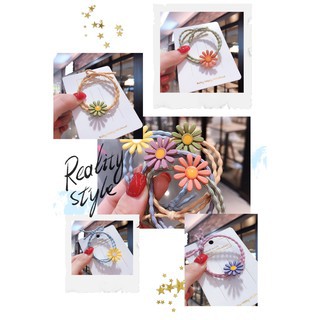 Dây Buộc Tóc  Hình Hoa Cúc Siêu Cute - Phụ Kiện Cho Mẹ Và Bé