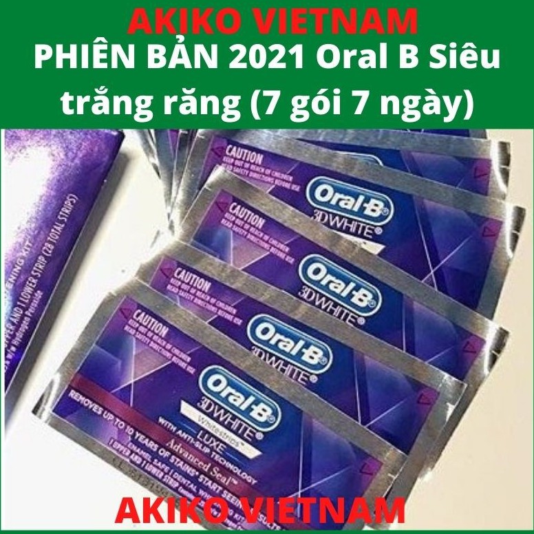 Oral b ❤ FREESHIP(Có bill)  ❤ Miếng dán trắng răng 3D White Luxe Advanced Hộp màu tím - Miếng dán răng