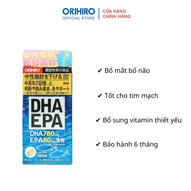 Viên uống bổ não DHA EPA Orihiro 180 viên