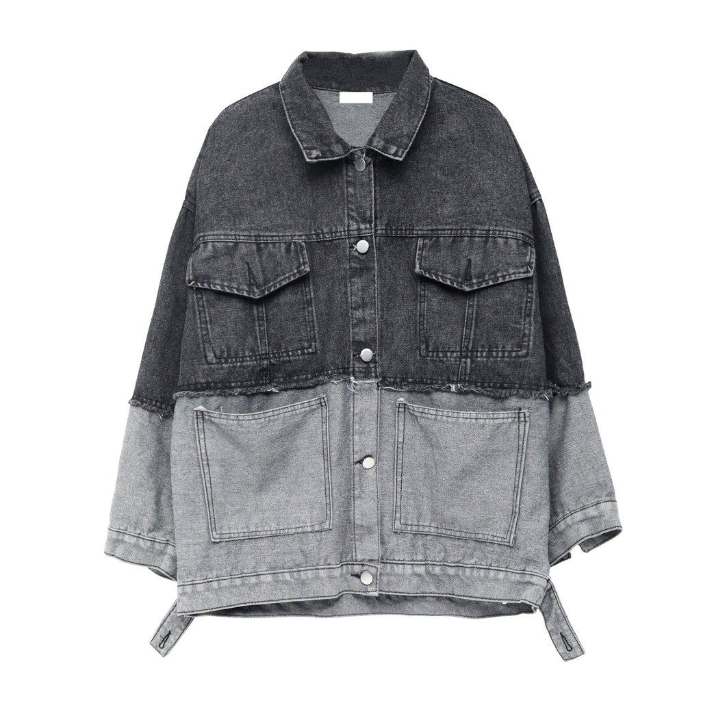 Áo khoác denim JIOZI oversize jacket Unisex dáng rộng chất bò cao cấp dày dặn Streetwear [HÀNG ORDER]