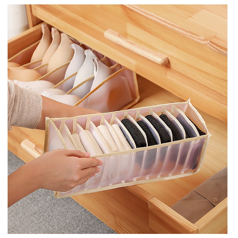 HOMEPLUS 3PCS Underwear Bra Organizer Storage Box Drawer Closet Organizers Boxes for Underwear Socks Bra