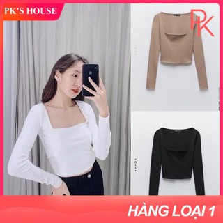 Áo Len Zip Ôm Cổ Vuông PK24 🌸FREESHIP🌸Loại 1 Cao Cấp- PK's House (Ảnh thật trải sàn do shop tự chụp)