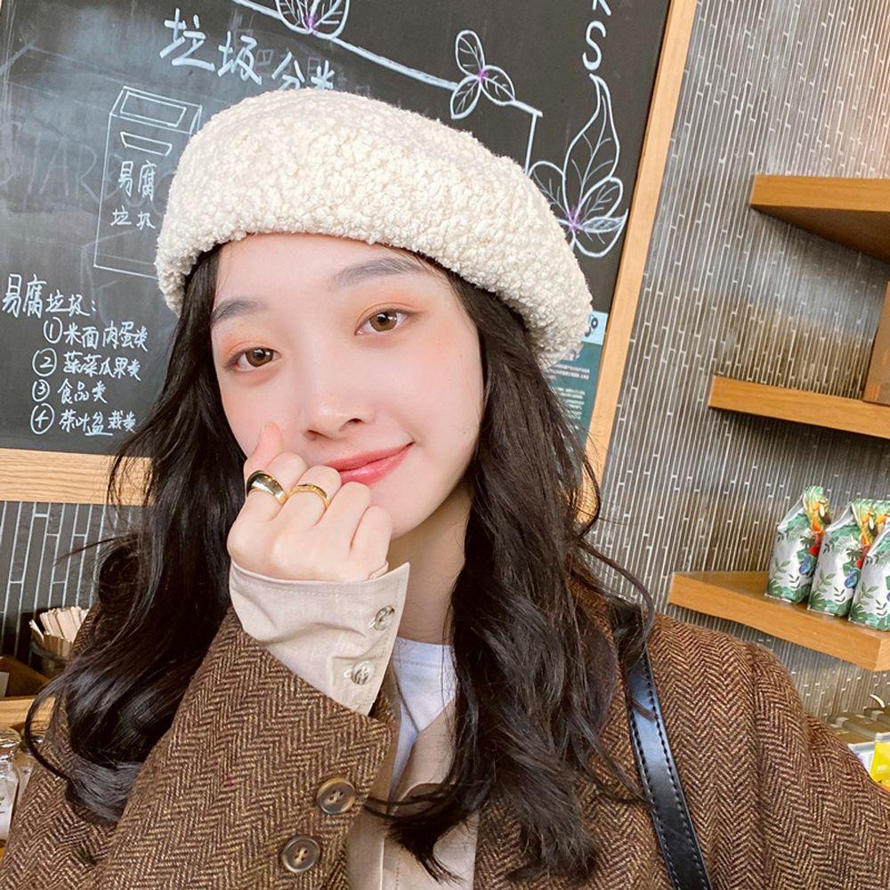 Mũ Beret Len Lông Cừu Phong Cách Retro Hàn Quốc Độc Đáo