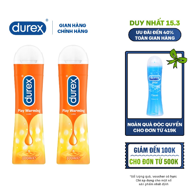 Bộ 2 gel bôi trơn Durex Play Warming (100ml/chai)