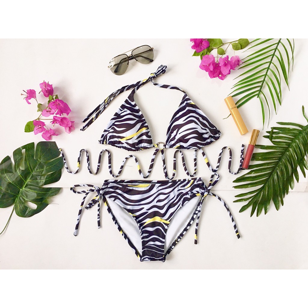 Bikini, Đồ Bơi Đi Biển Hai Mảnh Set 3 Món Tam Giác Secxy ODERI BM-030