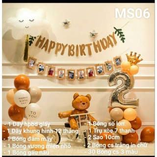 Set bóng trang trí sinh nhật phong cách Hàn Quốc