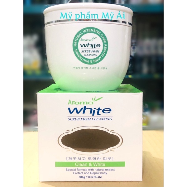 Sữa Tắm Cát Trắng Da Aroma White Scrub Foam Cleansing 300g