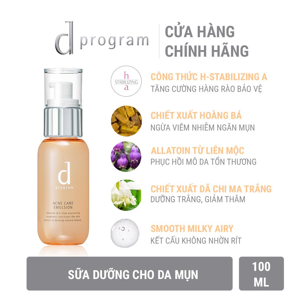 [HB GIFT] Sữa dưỡng cải thiện da mụn trên da Acne Care Emulsion d program 100ML