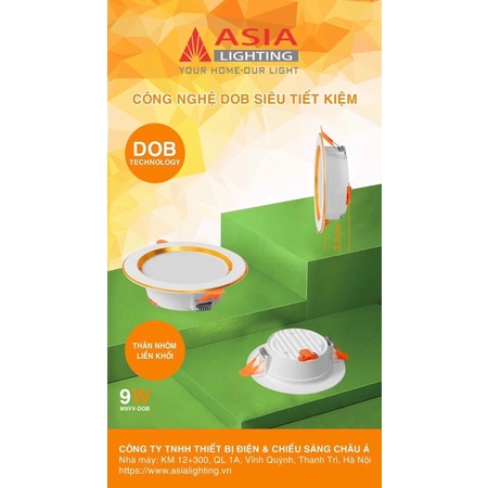 -Đèn led âm trần 9w phi 90, 12w,15w siêu sáng phi 110 đổi 3 màu thân nhôm tản nhiệt Asia Việt Nam