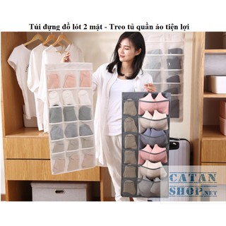 Túi treo đồ lót – tất 2 mặt nhiều ngăn tiện ích, túi treo tủ quần áo 30 ngăn và 15 ngăn hàng xuất nhật ( chọn màu)