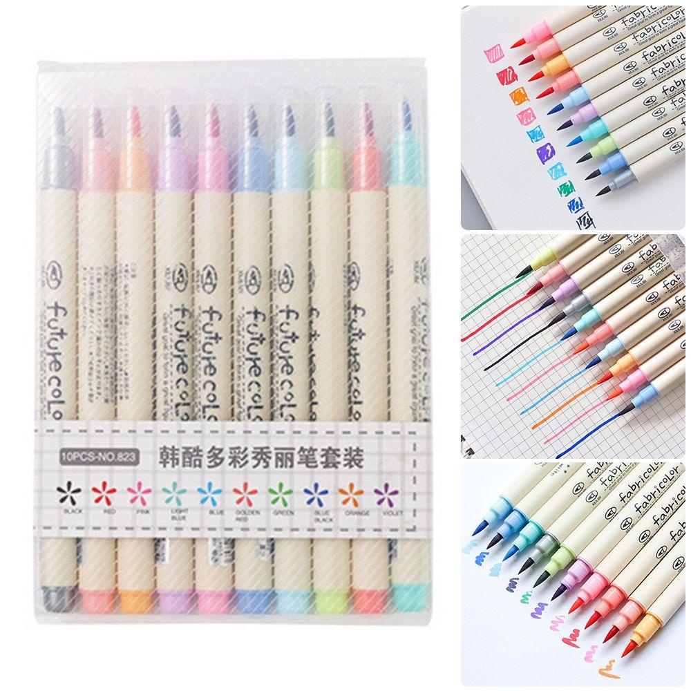 PISTA Set 10 Bút Màu Nước Đầu Mềm Tiện Dụng
