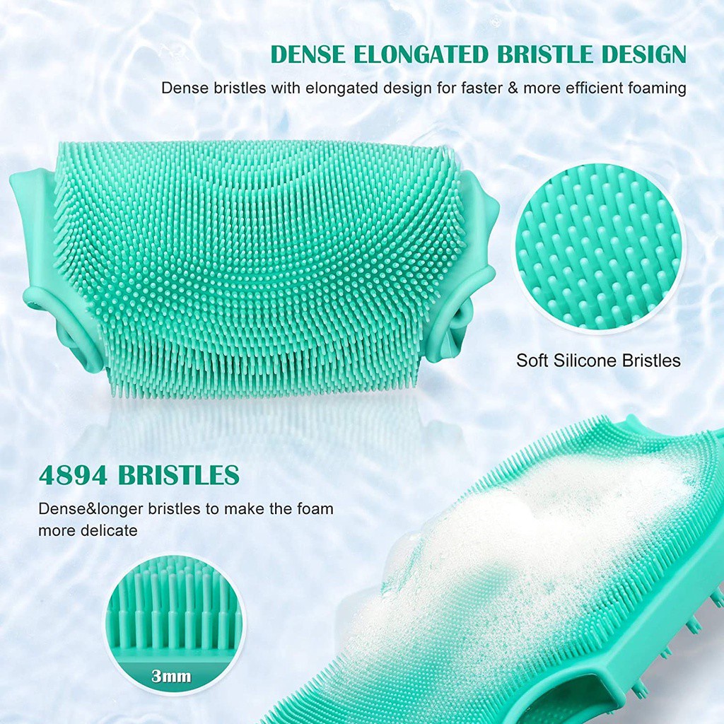 DIACHA Newest 2 IN 1 Soft Shower Scrubber Silicone Body Scrubber Double Side Easily Foamy Suit for All Skin Massage Body Exfoliating Exfoliating Body Brush/Multicolor