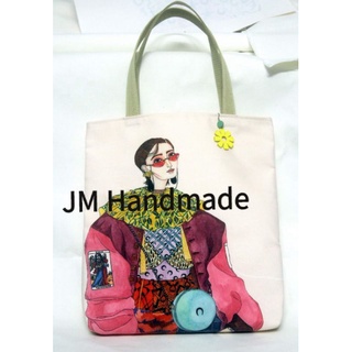 Túi tote, túi vải canvas, túi vải JM handmade, kích cỡ 32 x 38cm