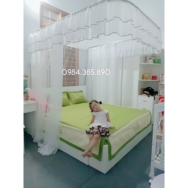 Màn khung không khoan tường 2 cột cao cấp ; mùng khung