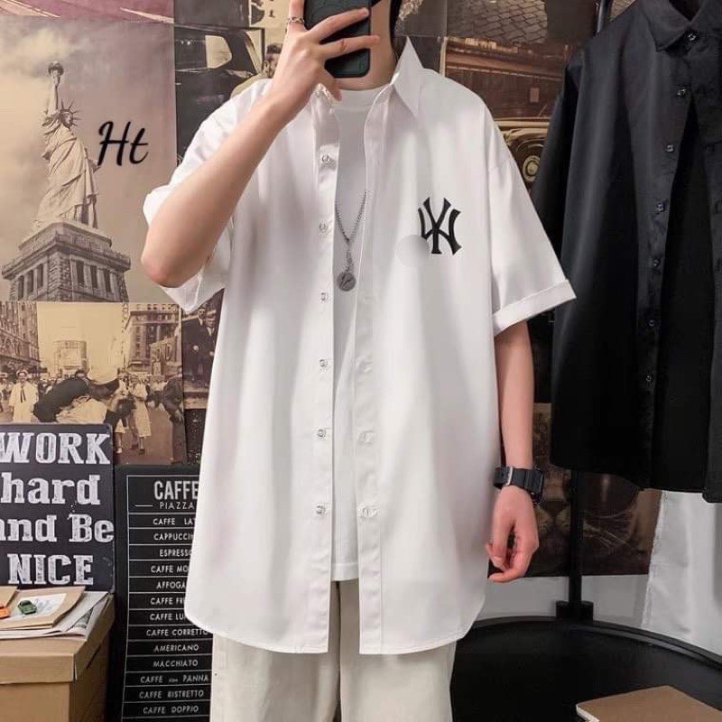 Áo sơ mi logo YN cộc tay H2Q866