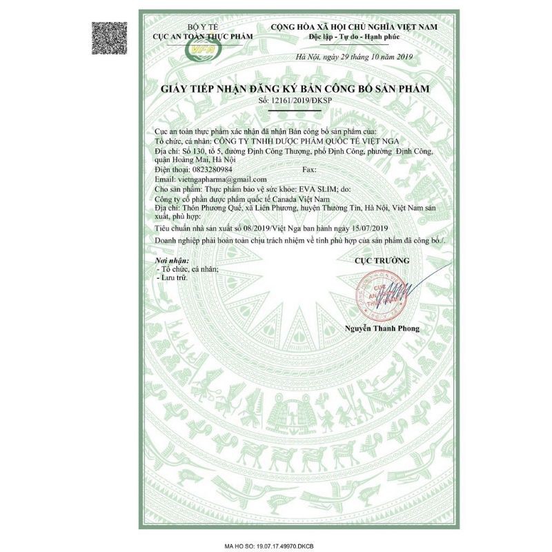 Giảm cân EVA SLIM COLLAGEN hộp 30 viên chính hãng
