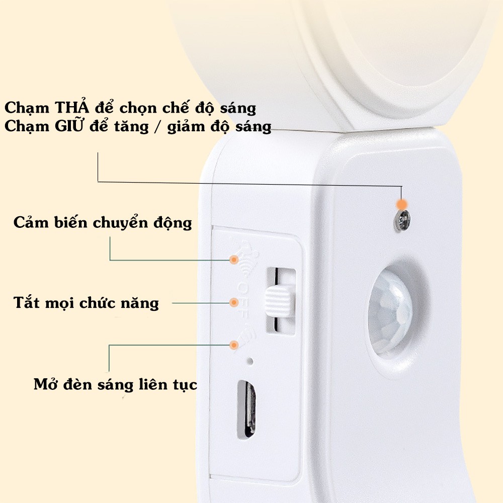 Đèn LED Cảm Biến Chuyển Động Và Cảm Biến Ánh Sáng SL-919 Pin Sạc 2000mAh Dùng Để Cầu Thang Hành Lan Tủ Quần Áo