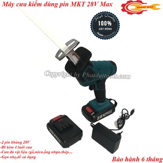 Máy cầm tay  cưa kiếm pin 28V-Tặng kèm 4 lưỡi cưa gỗ,kim loại-2 pin sạc