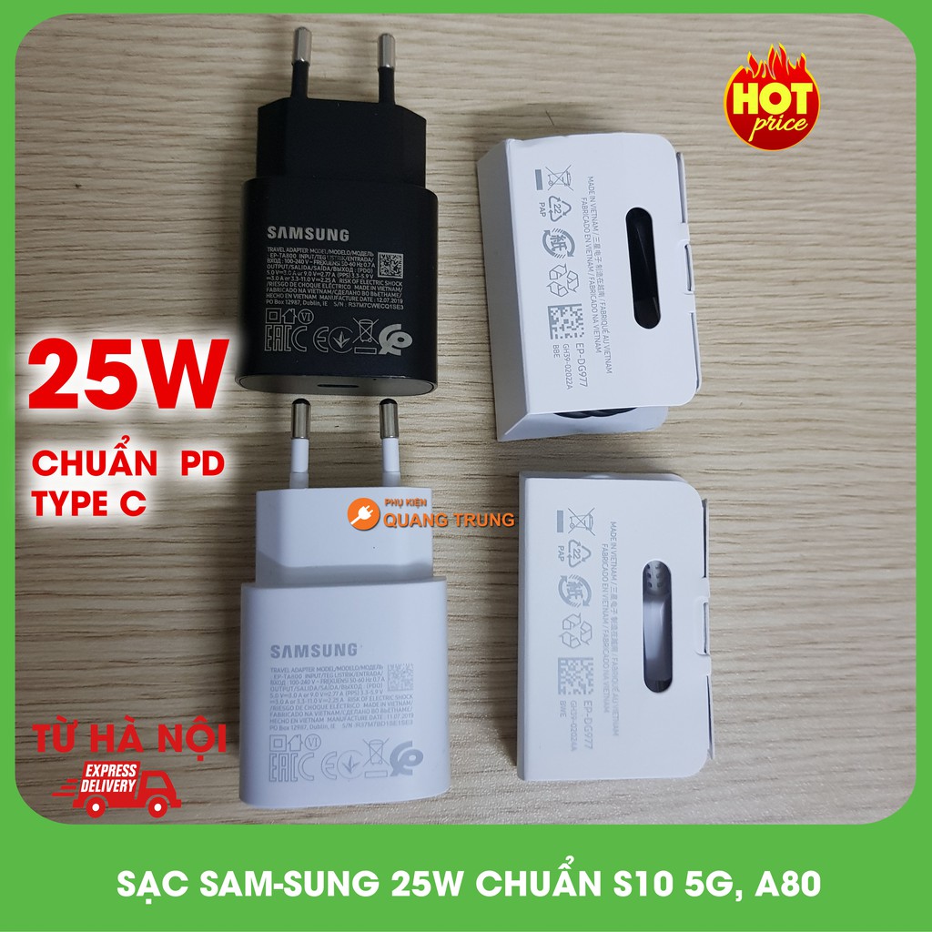 Bộ sạc nhanh sam-sung 25W PD,chuẩn dành cho S10 5G,A80,A70