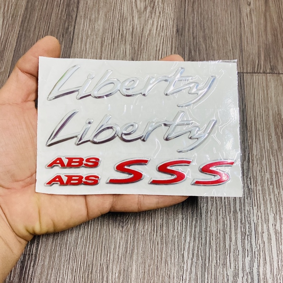 Bộ tem dán xe Liberty ABS SSS, Liberty 125 3Vie chất liệu nhựa nổi cao cấp