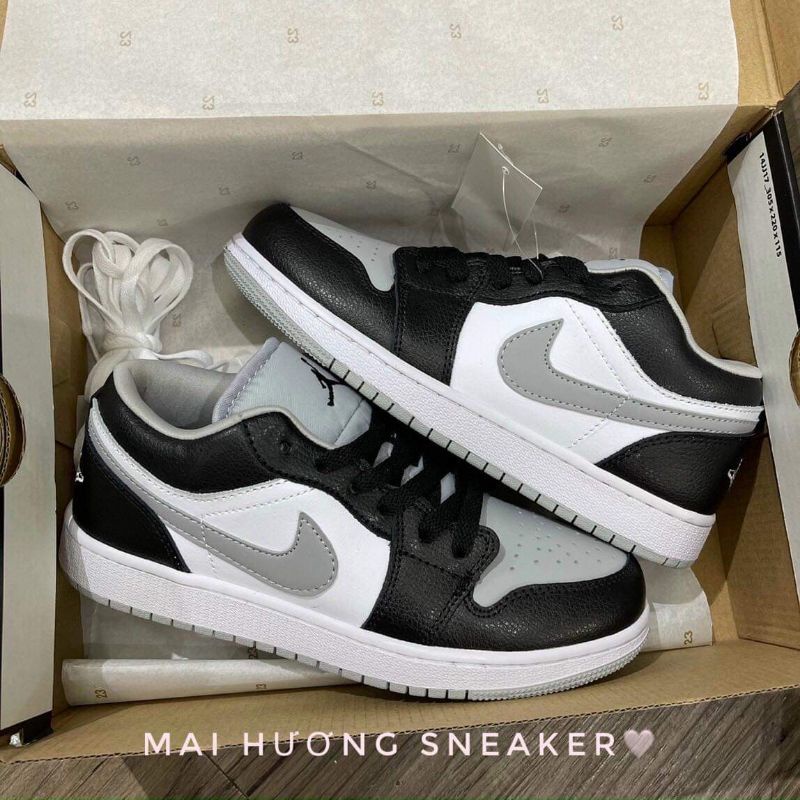 Giày jordan xám đen  ❤free ship❤  giày jordan 1 cổ thấp  ,  thể thao nam nữ sneaker jd 11 full box